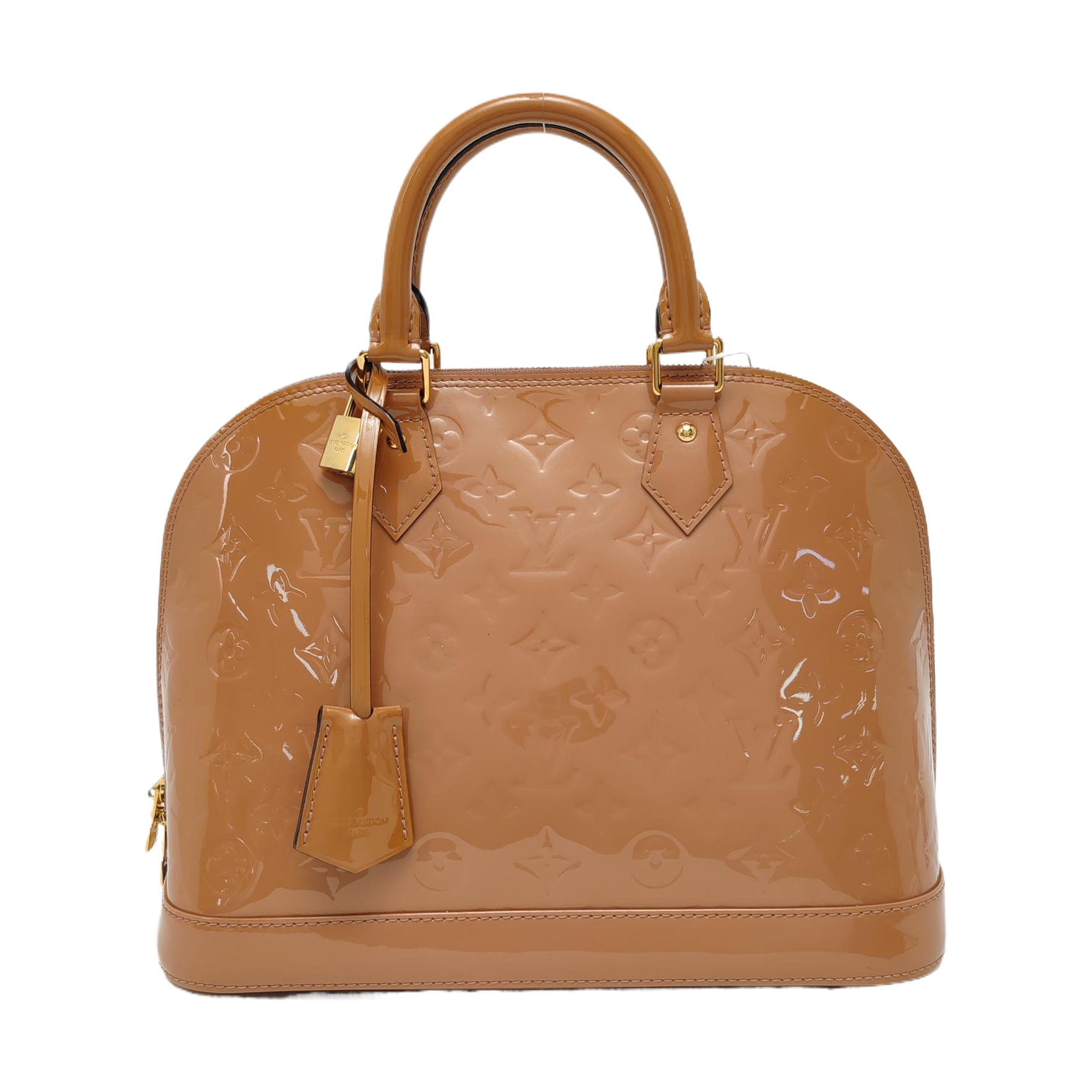 Authenticated pre-owned  Alma PM Patent Leather Beige - Top Handle Bag at Looply