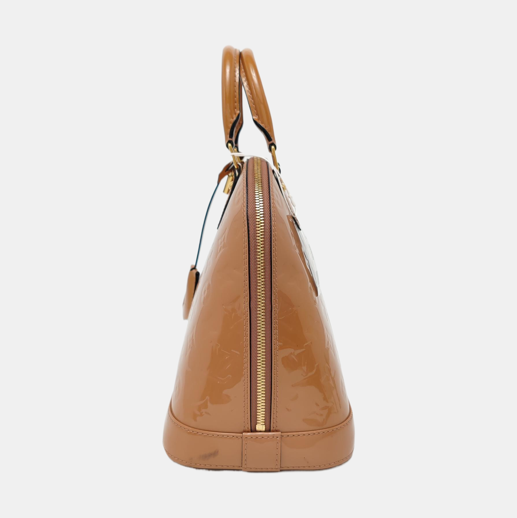 Authenticated pre-owned  Alma PM Patent Leather Beige - Top Handle Bag at Looply