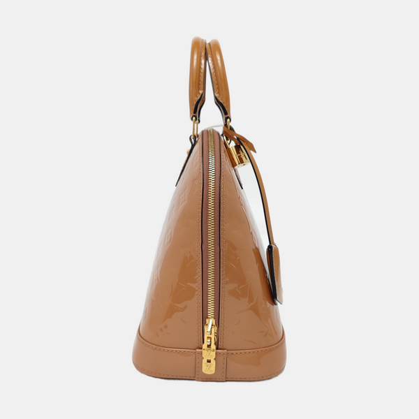 Authenticated pre-owned  Alma PM Patent Leather Beige - Top Handle Bag at Looply