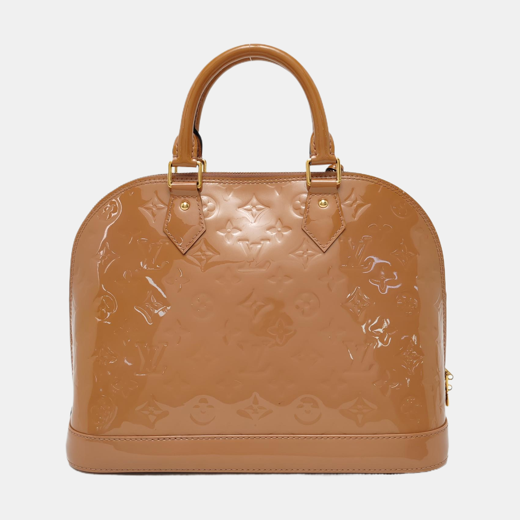 Authenticated pre-owned  Alma PM Patent Leather Beige - Top Handle Bag at Looply