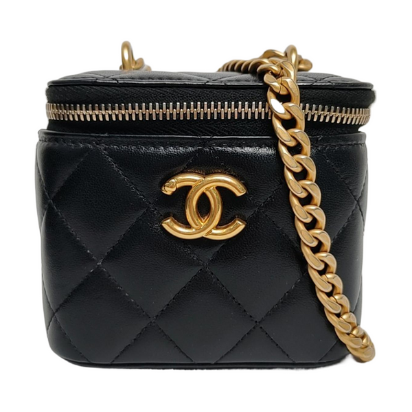 Authenticated pre-owned  Vanity Case Quilted Lambskin Black - Crossbody Bag at Looply