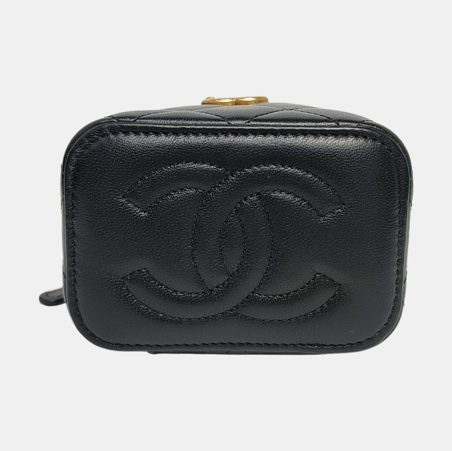 Authenticated pre-owned  Vanity Case Quilted Lambskin Black - Crossbody Bag at Looply