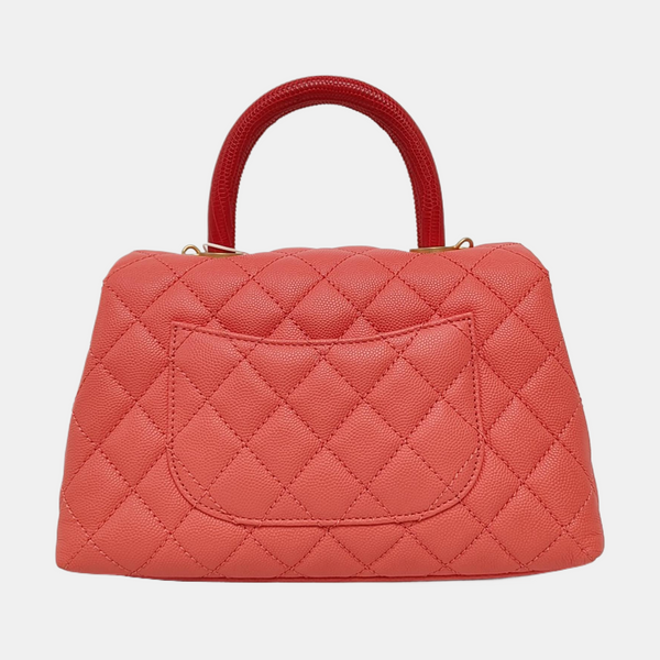 Authenticated pre-owned  Coco Handle Quilted Grained Calfskin Pink - Shoulder Bag at Looply