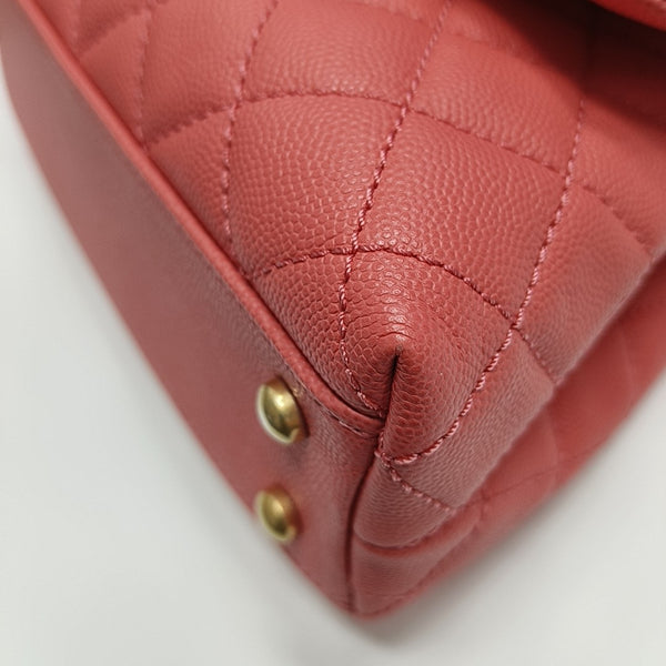 Authenticated pre-owned  Coco Handle Quilted Grained Calfskin Pink - Shoulder Bag at Looply