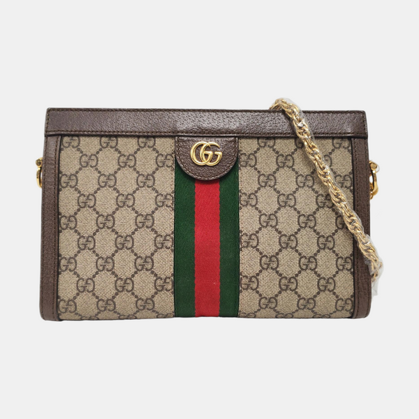 Authenticated pre-owned  Ophidia Small Monogram Coated Canvas Beige - Shoulder Bag at Looply