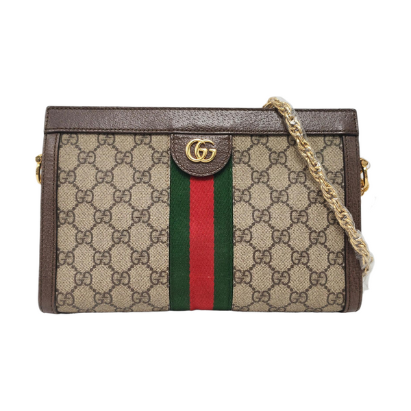 Authenticated pre-owned  Ophidia Small Monogram Coated Canvas Beige - Shoulder Bag at Looply