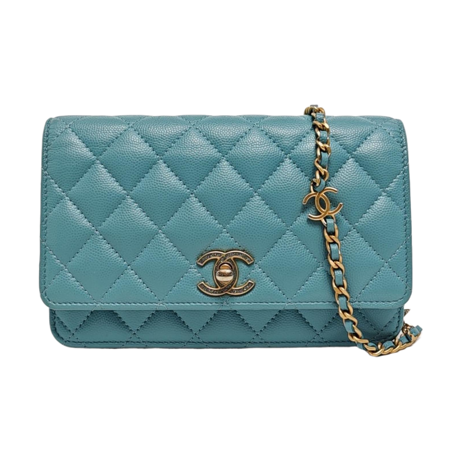 Authenticated pre-owned  Classic Flap Grained Calfskin Blue - Shoulder Bag at Looply