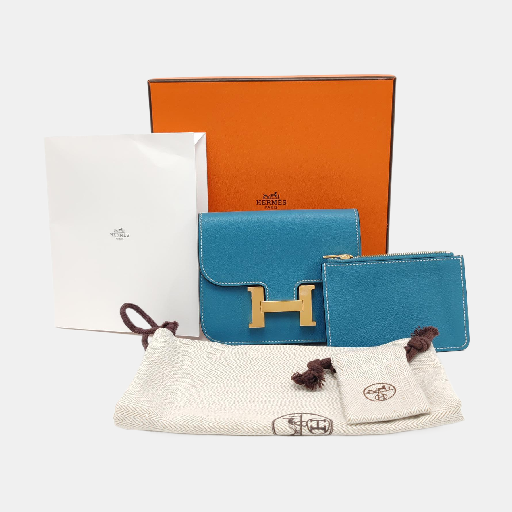 Authenticated pre-owned  Constance Slim Evercolor Blue Card Holder - Card Holder at Looply