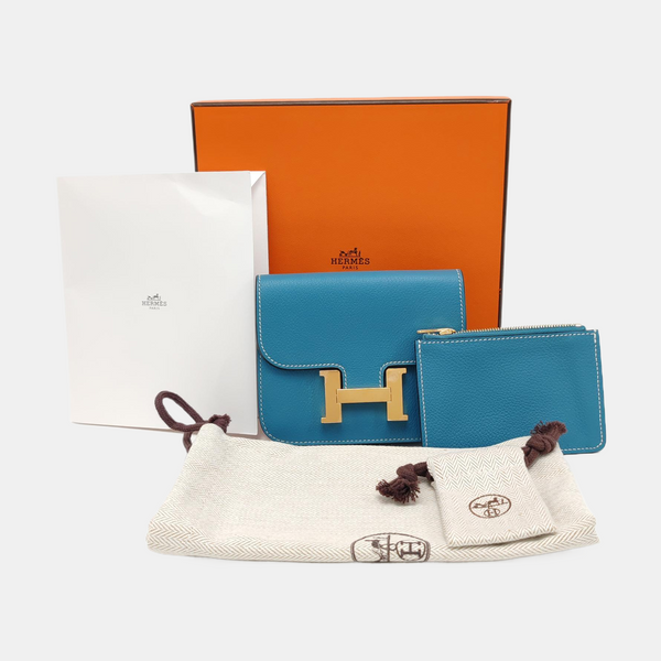 Authenticated pre-owned  Constance Slim Evercolor Blue Card Holder - Card Holder at Looply