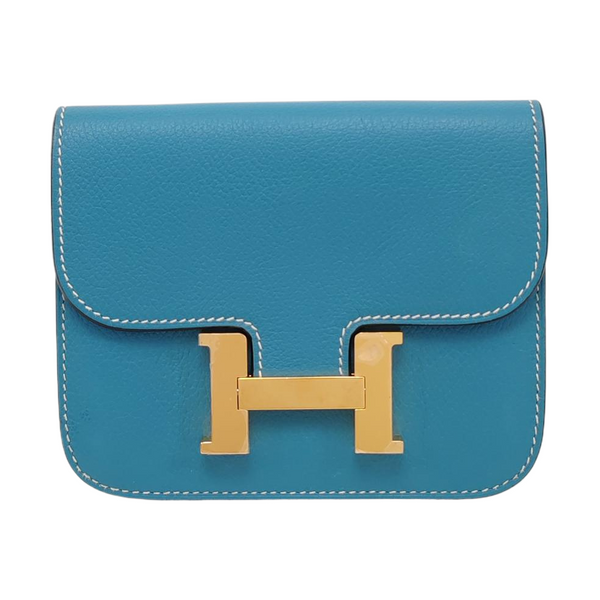 Authenticated pre-owned  Constance Slim Evercolor Blue Card Holder - Card Holder at Looply