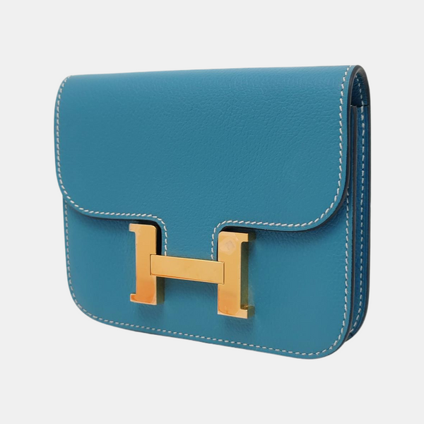 Authenticated pre-owned  Constance Slim Evercolor Blue Card Holder - Card Holder at Looply