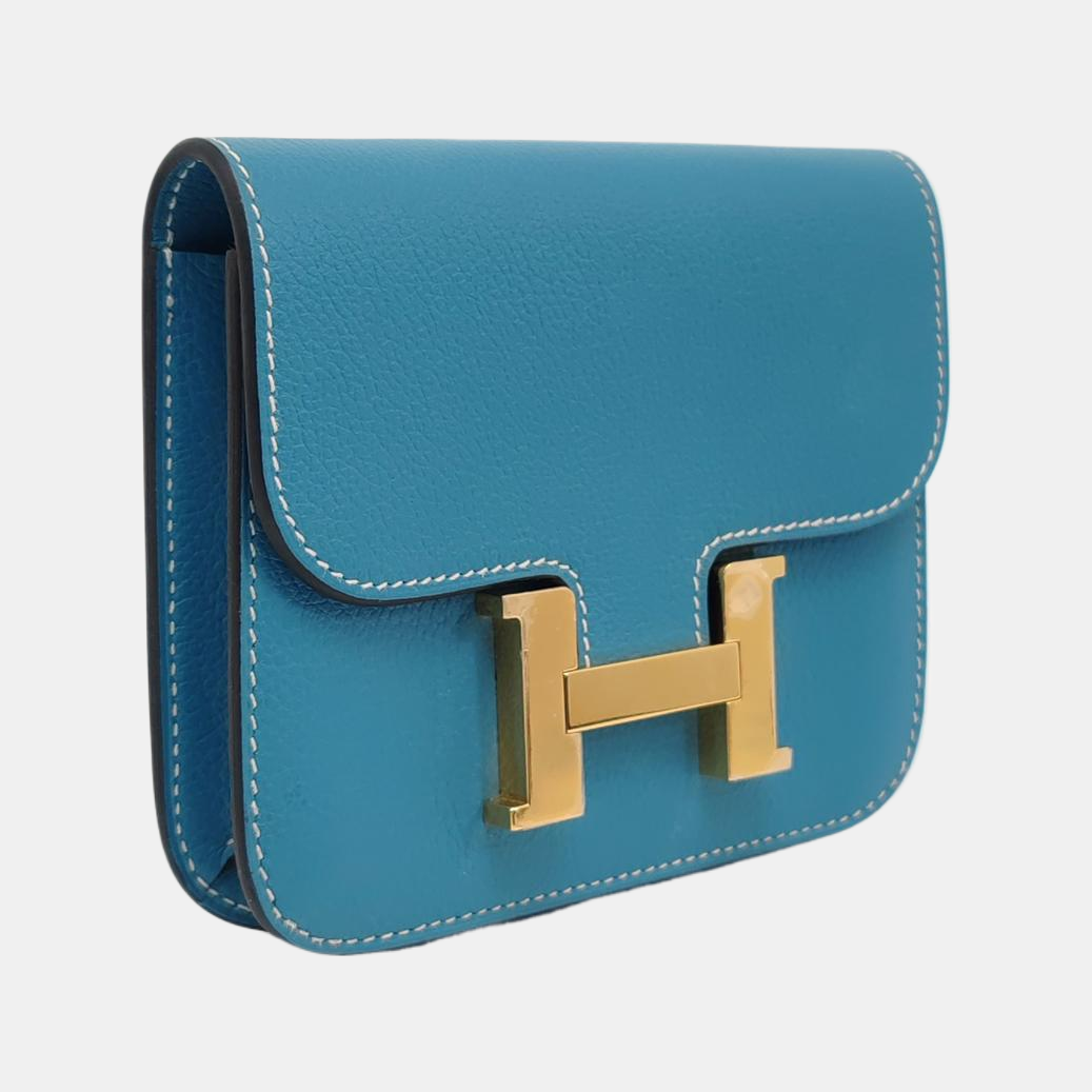 Authenticated pre-owned  Constance Slim Evercolor Blue Card Holder - Card Holder at Looply