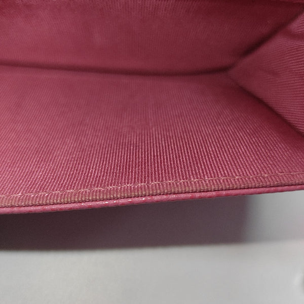 Authenticated pre-owned  Classic Flap Quilted Grained Calfskin Pink Card Holder - Card Holder at Looply