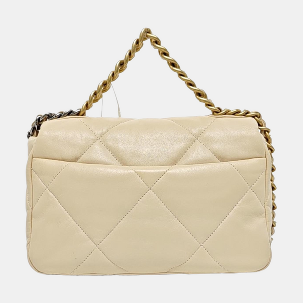Authenticated pre-owned  Chanel 19 Small Quilted Lambskin Beige - Shoulder Bag at Looply