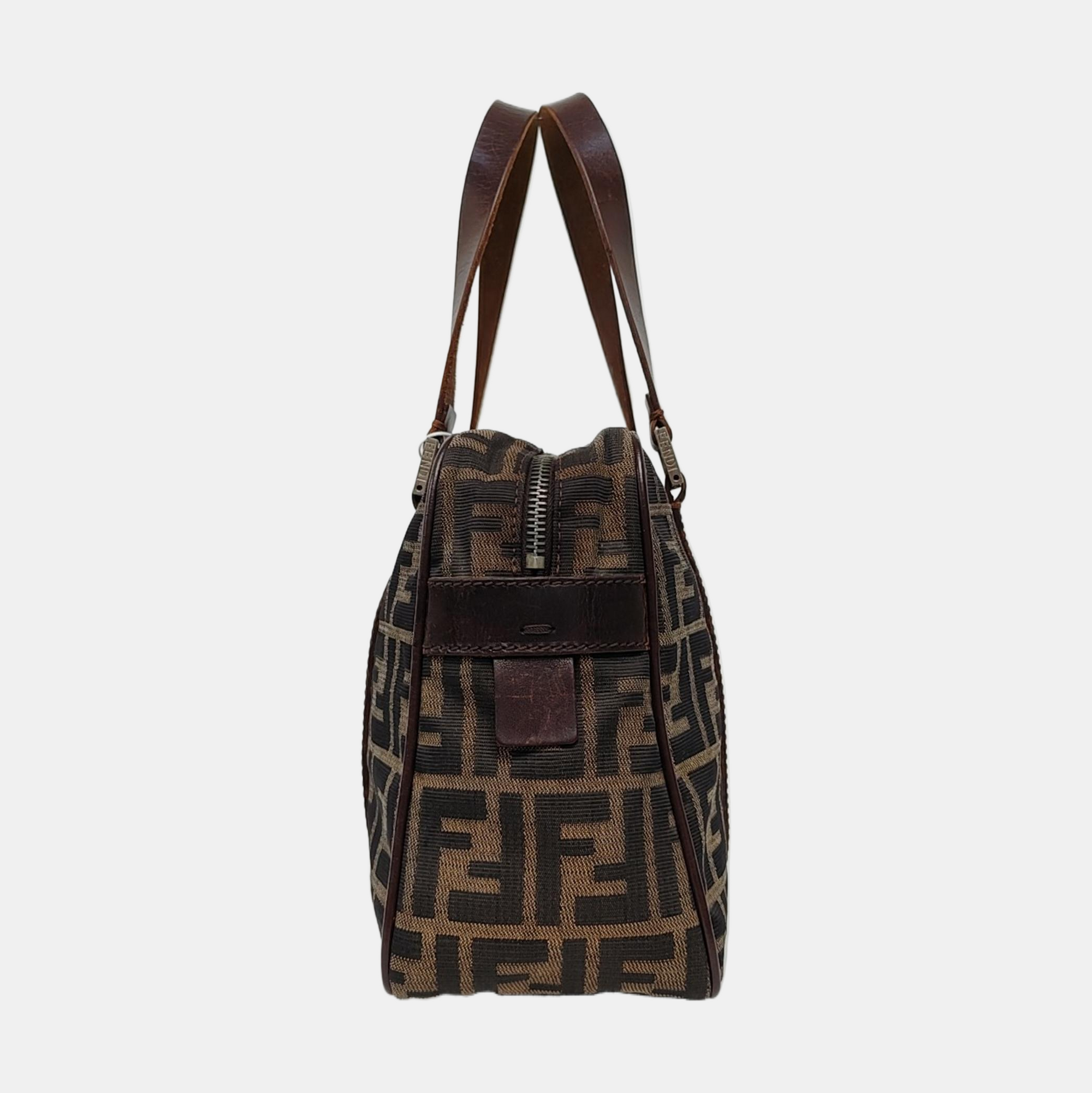 Canvas Top Handle Bag Brown