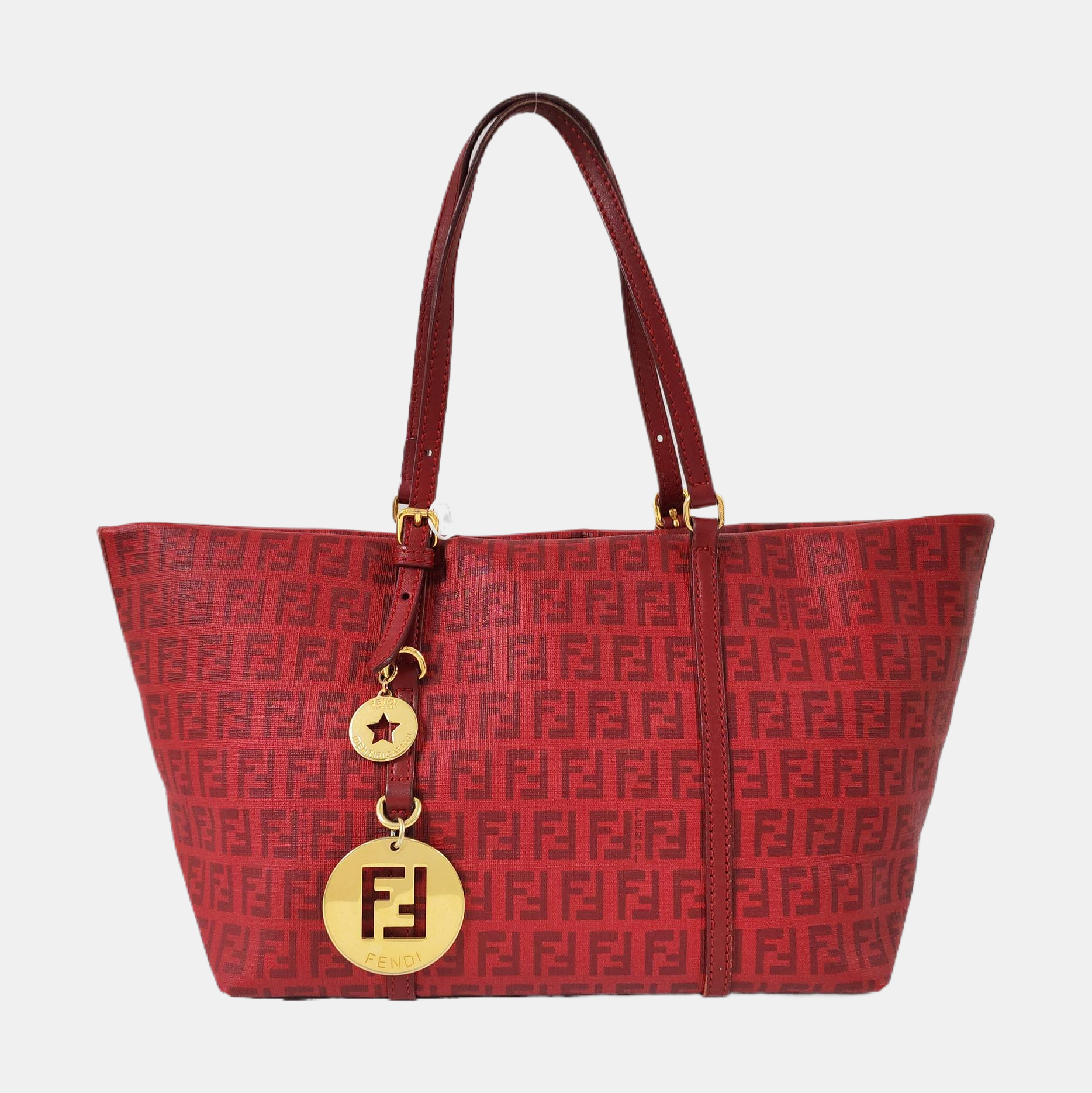 Coated Canvas Tote Bag Red