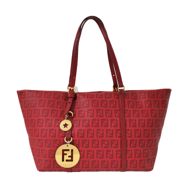 Coated Canvas Tote Bag Red
