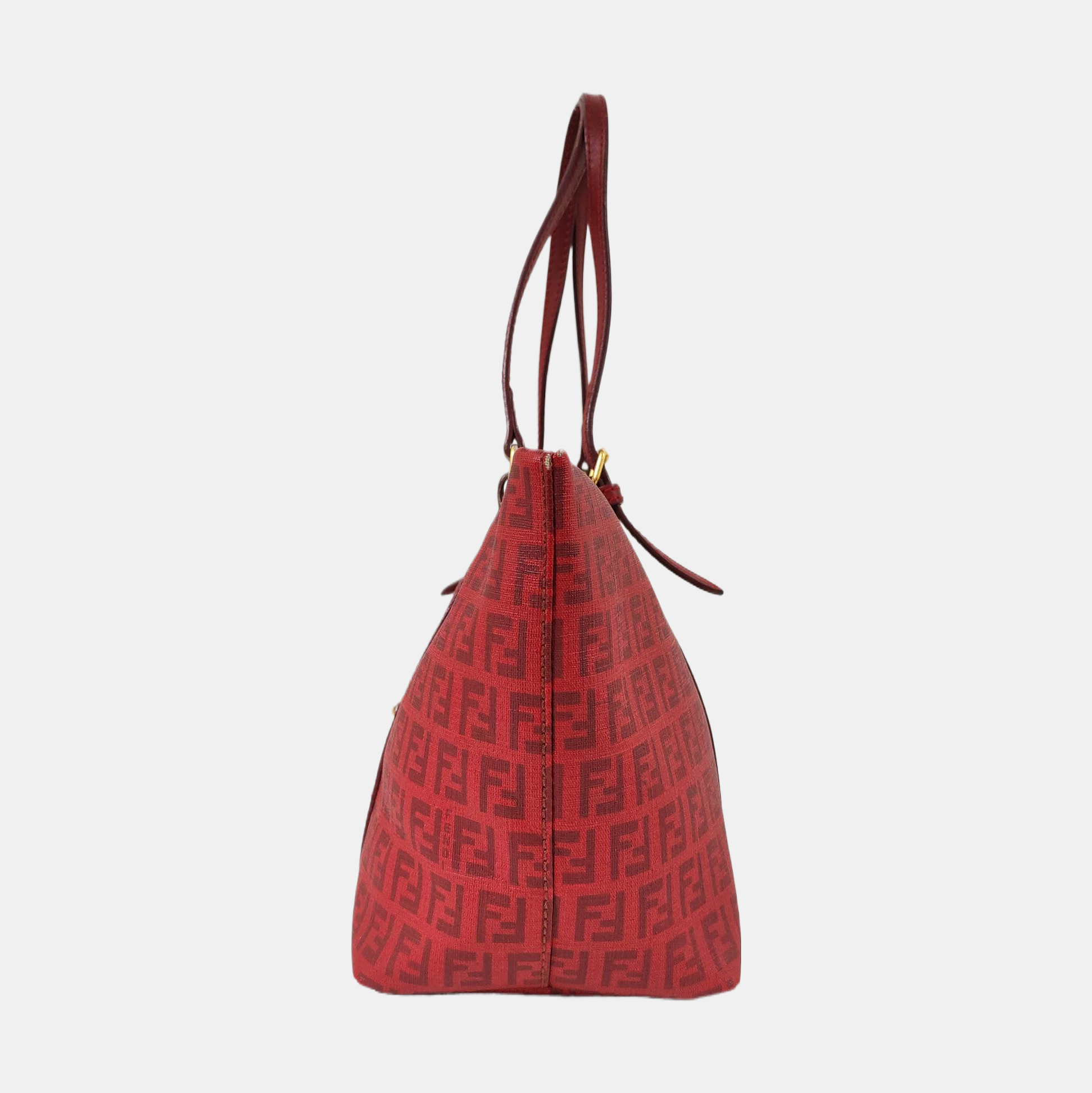 Coated Canvas Tote Bag Red