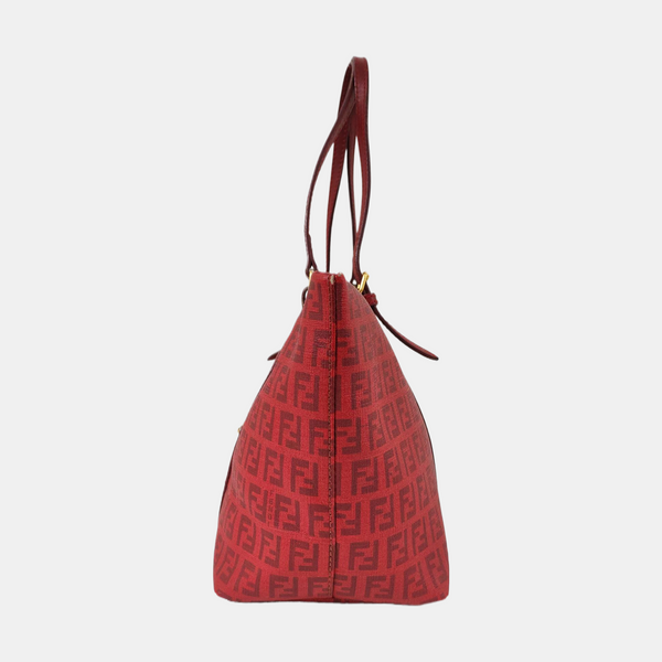 Coated Canvas Tote Bag Red