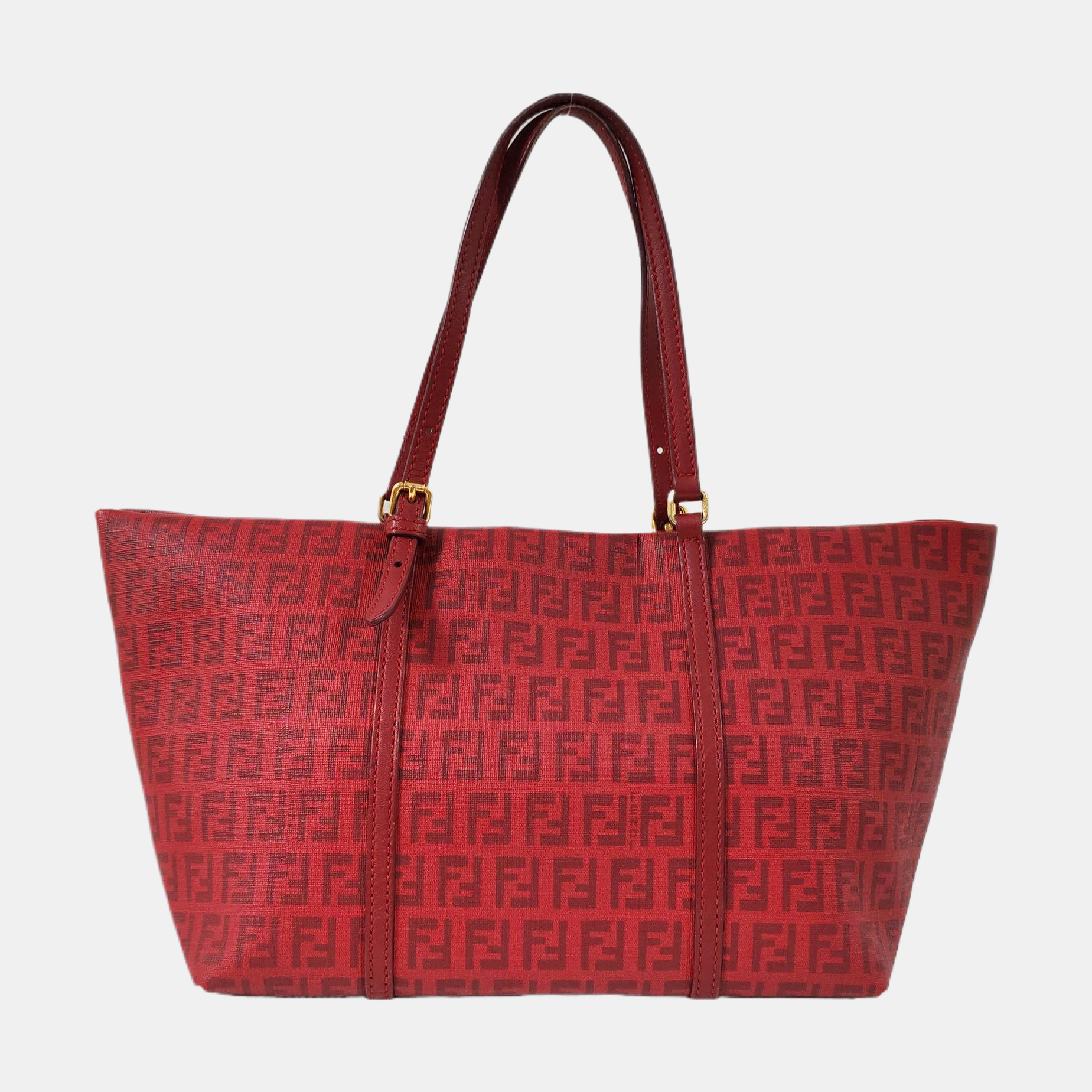 Coated Canvas Tote Bag Red