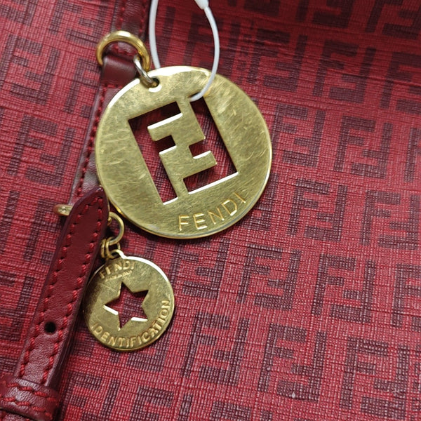 Coated Canvas Tote Bag Red