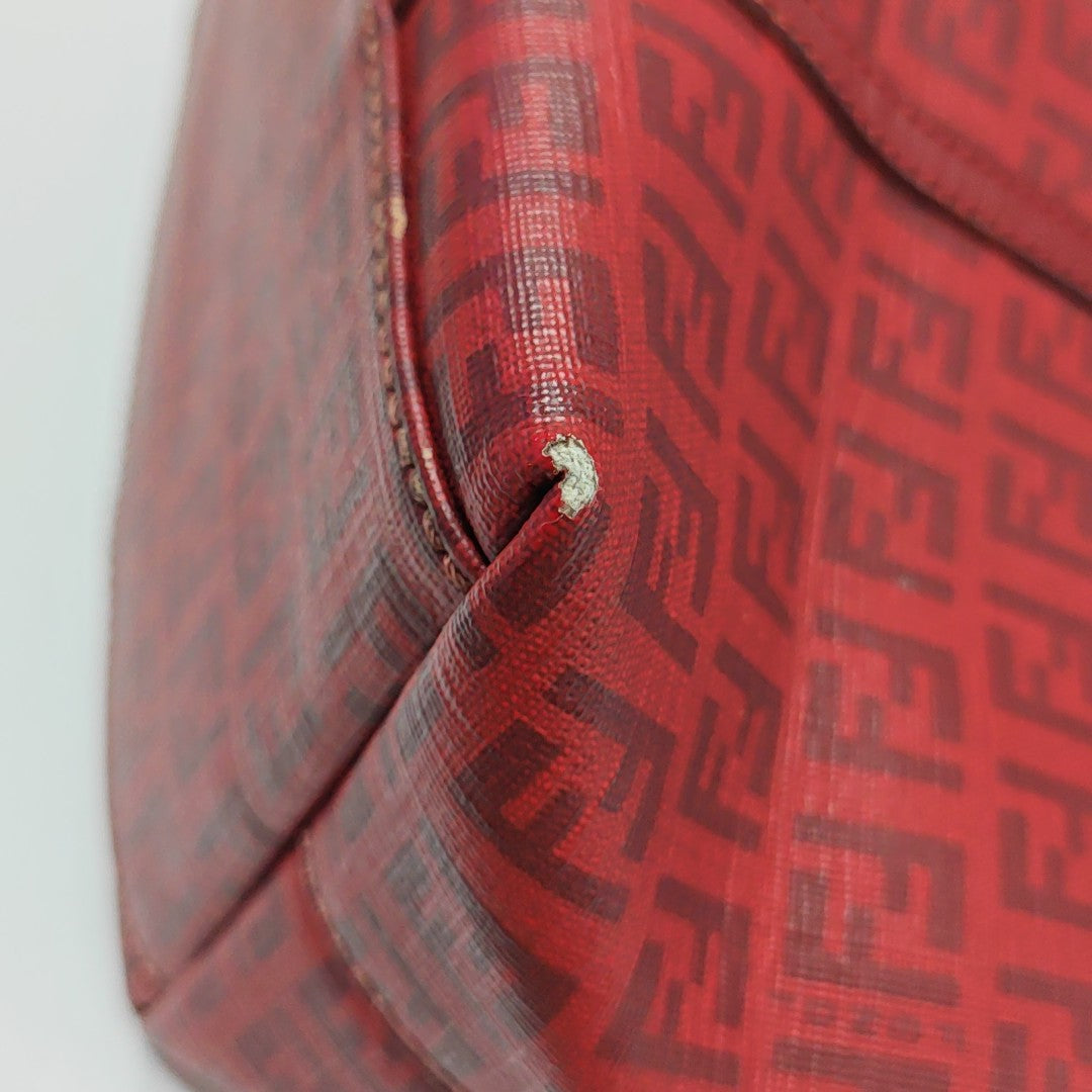 Coated Canvas Tote Bag Red