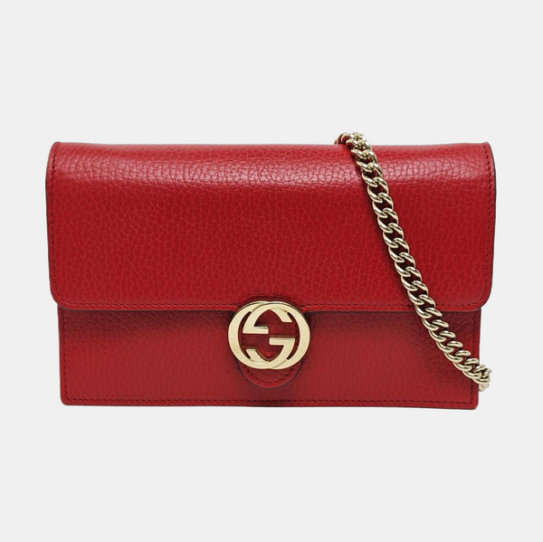 Authenticated pre-owned  Interlocking G Calfskin Red - Shoulder Bag at Looply