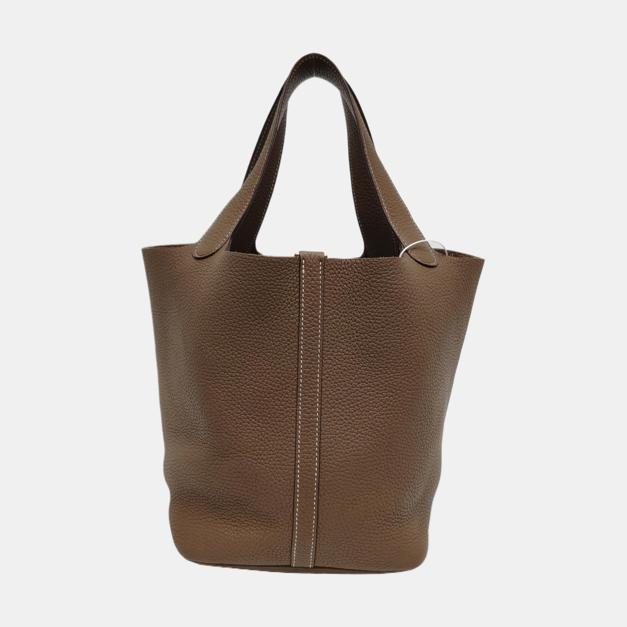 Authenticated pre-owned  Picotin Lock 22 Clemence Gray - Top Handle Bag at Looply