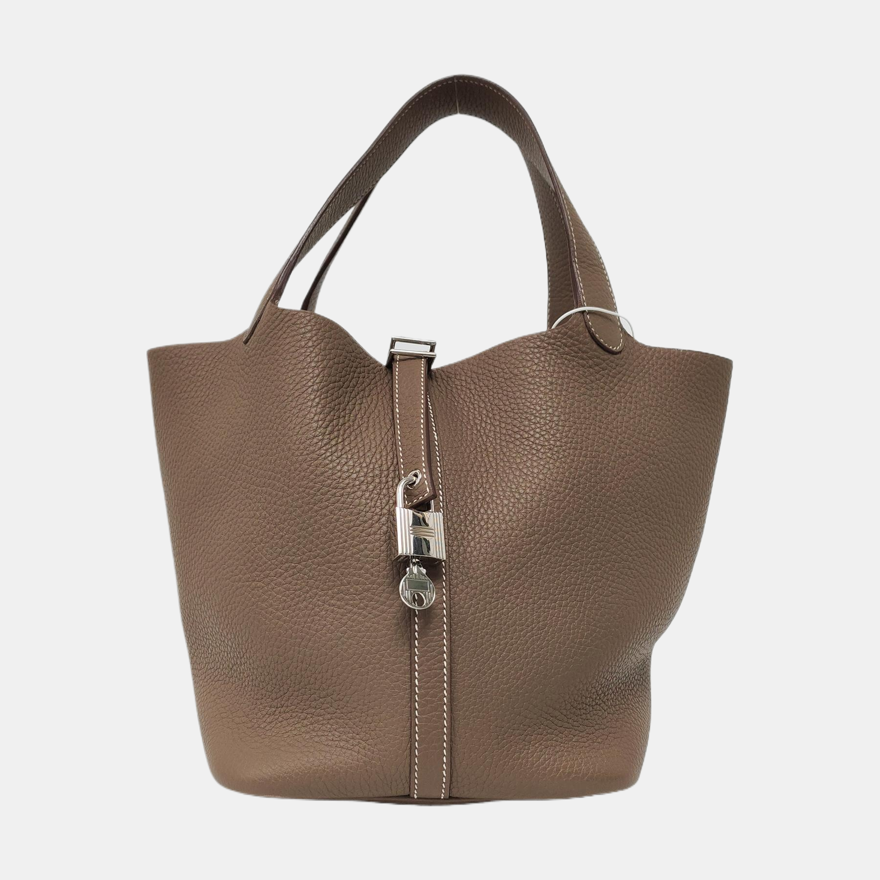 Authenticated pre-owned  Picotin Lock 22 Clemence Gray - Top Handle Bag at Looply