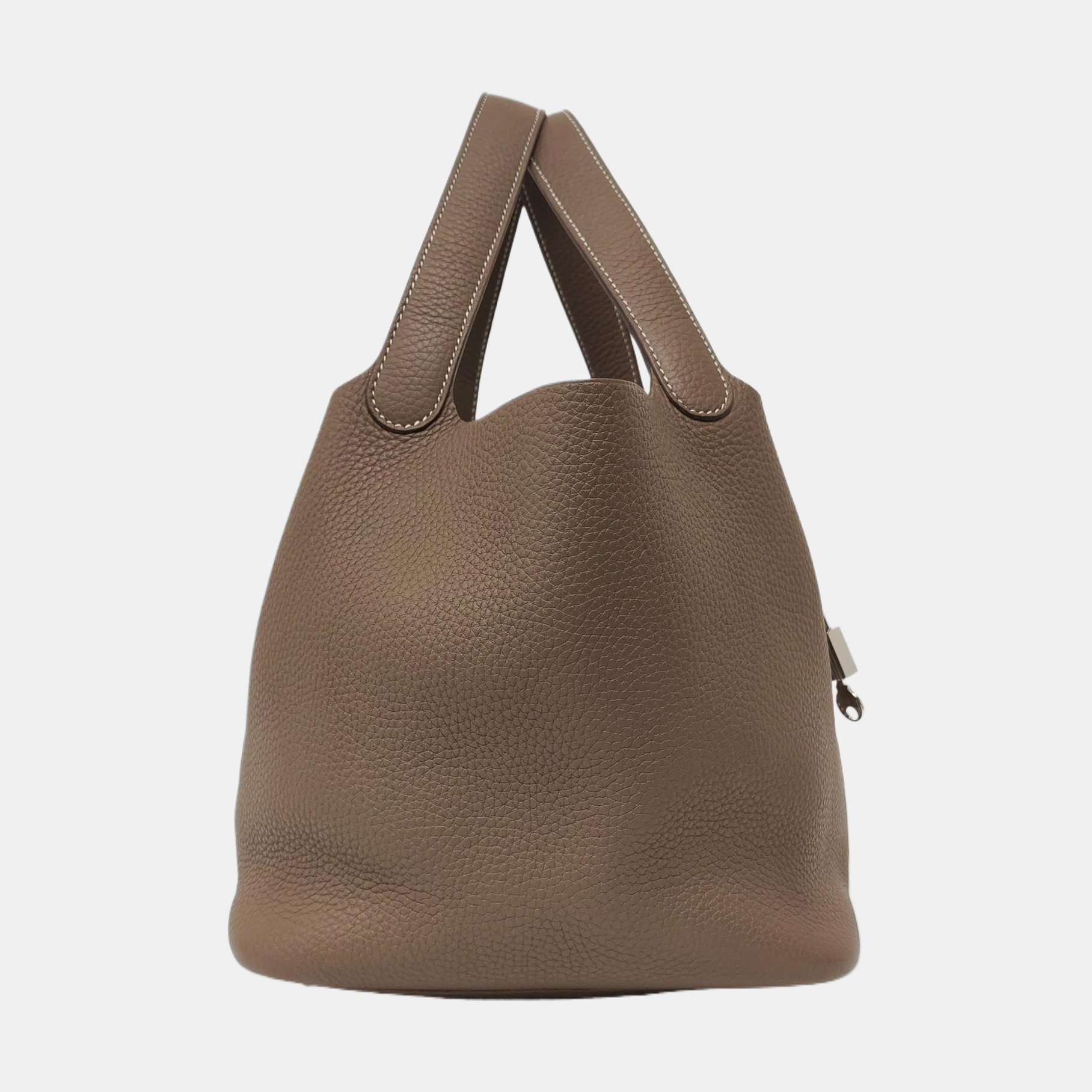 Authenticated pre-owned  Picotin Lock 22 Clemence Gray - Top Handle Bag at Looply