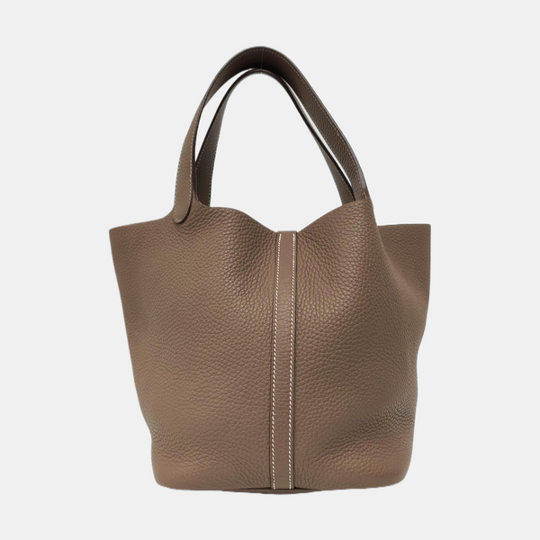 Authenticated pre-owned  Picotin Lock 22 Clemence Gray - Top Handle Bag at Looply