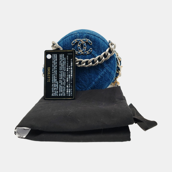 Authenticated pre-owned  Chanel 19 Quilted Denim Blue - Shoulder Bag at Looply