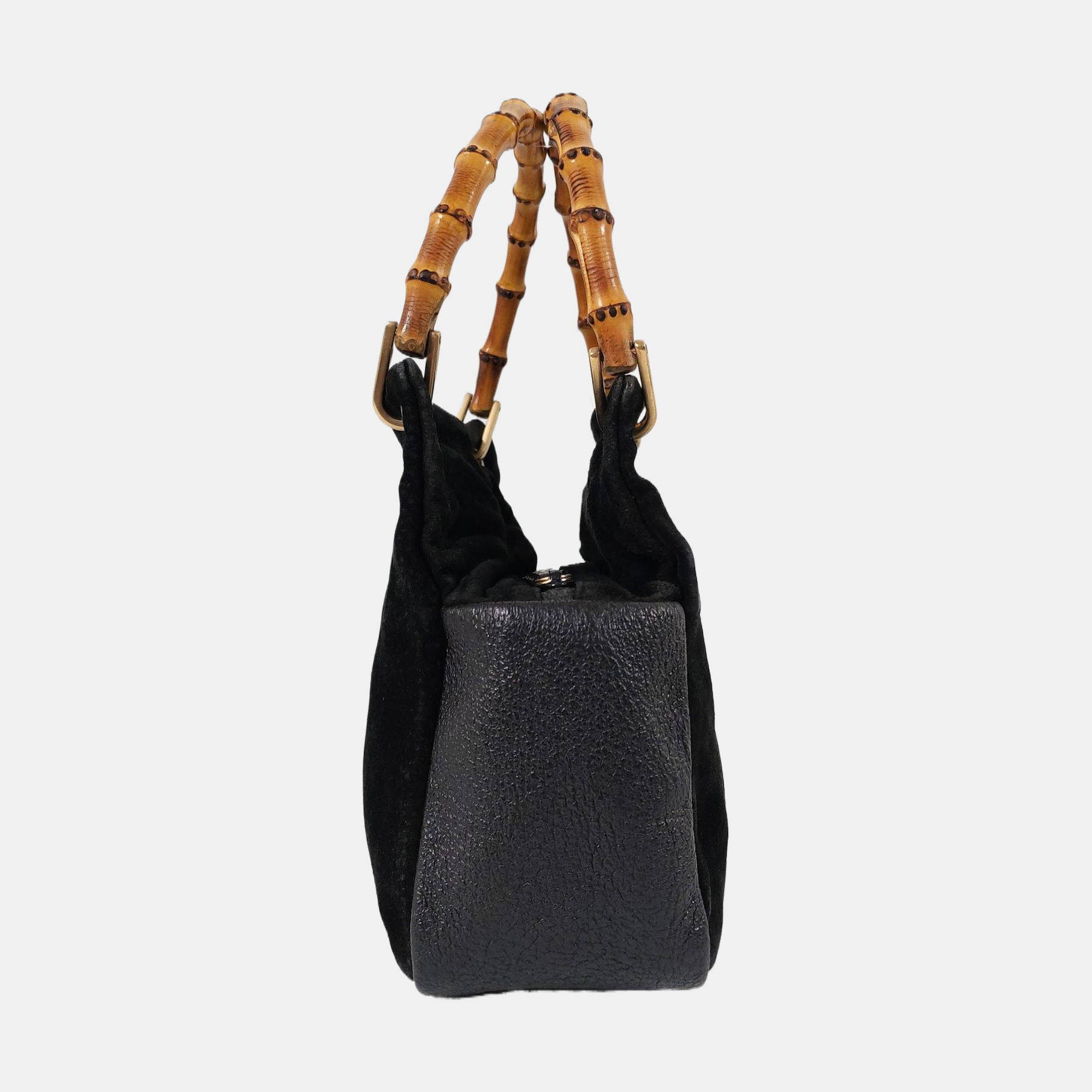 Authenticated pre-owned  Bamboo 1947 Suede Black - Top Handle Bag at Looply