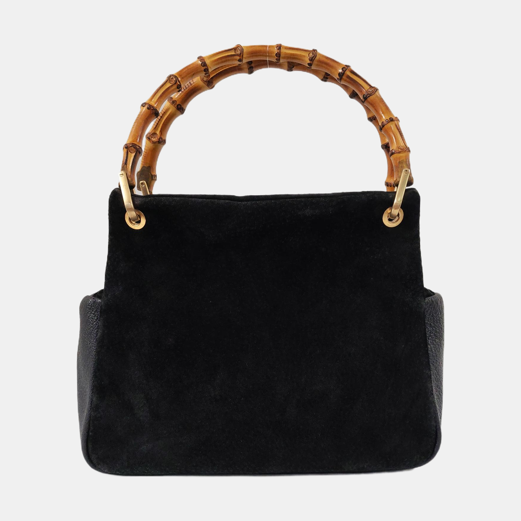Authenticated pre-owned  Bamboo 1947 Suede Black - Top Handle Bag at Looply