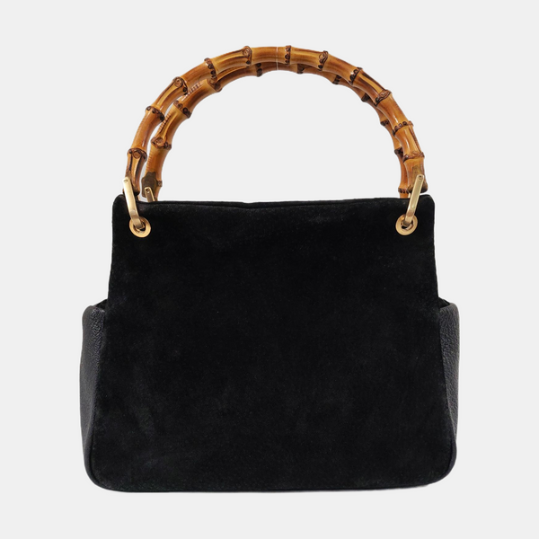 Authenticated pre-owned  Bamboo 1947 Suede Black - Top Handle Bag at Looply
