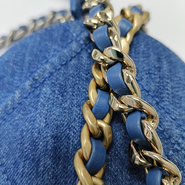 Authenticated pre-owned  Chanel 19 Quilted Denim Blue - Shoulder Bag at Looply