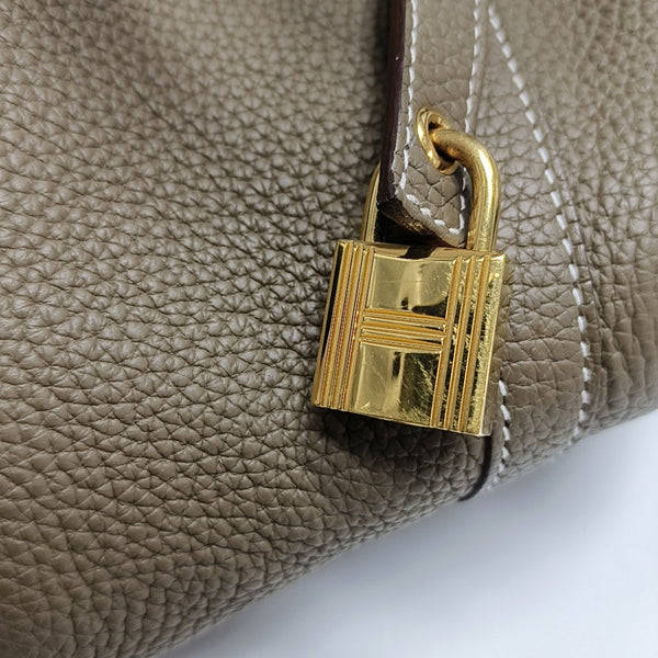 Authenticated pre-owned  Picotin Lock 22 Clemence Gray - Top Handle Bag at Looply