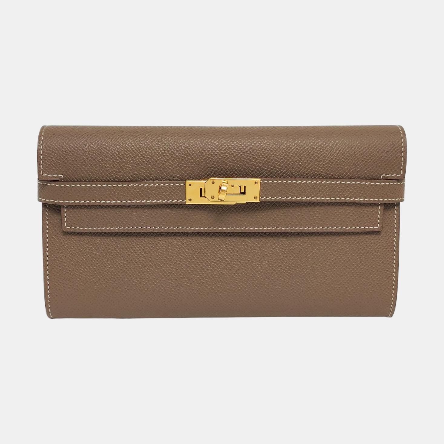 Authenticated pre-owned  Kelly Epsom Gray Wallet - Wallet at Looply