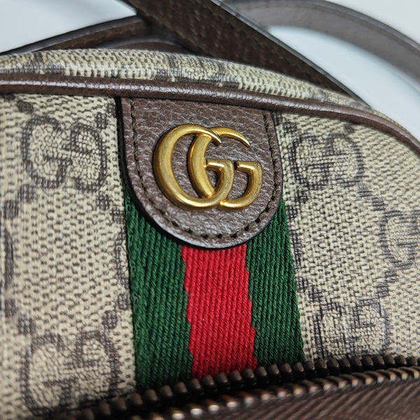 Authenticated pre-owned  Ophidia Small Monogram Coated Canvas Beige - Crossbody Bag at Looply