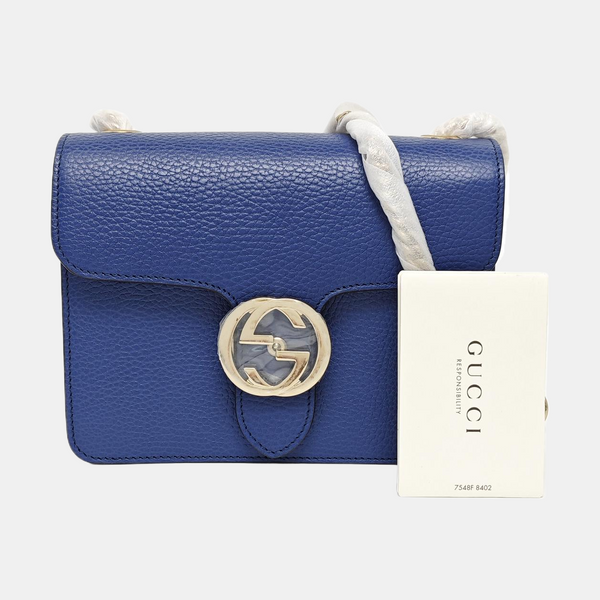 Authenticated pre-owned  Interlocking G Small Calfskin Blue - Shoulder Bag at Looply