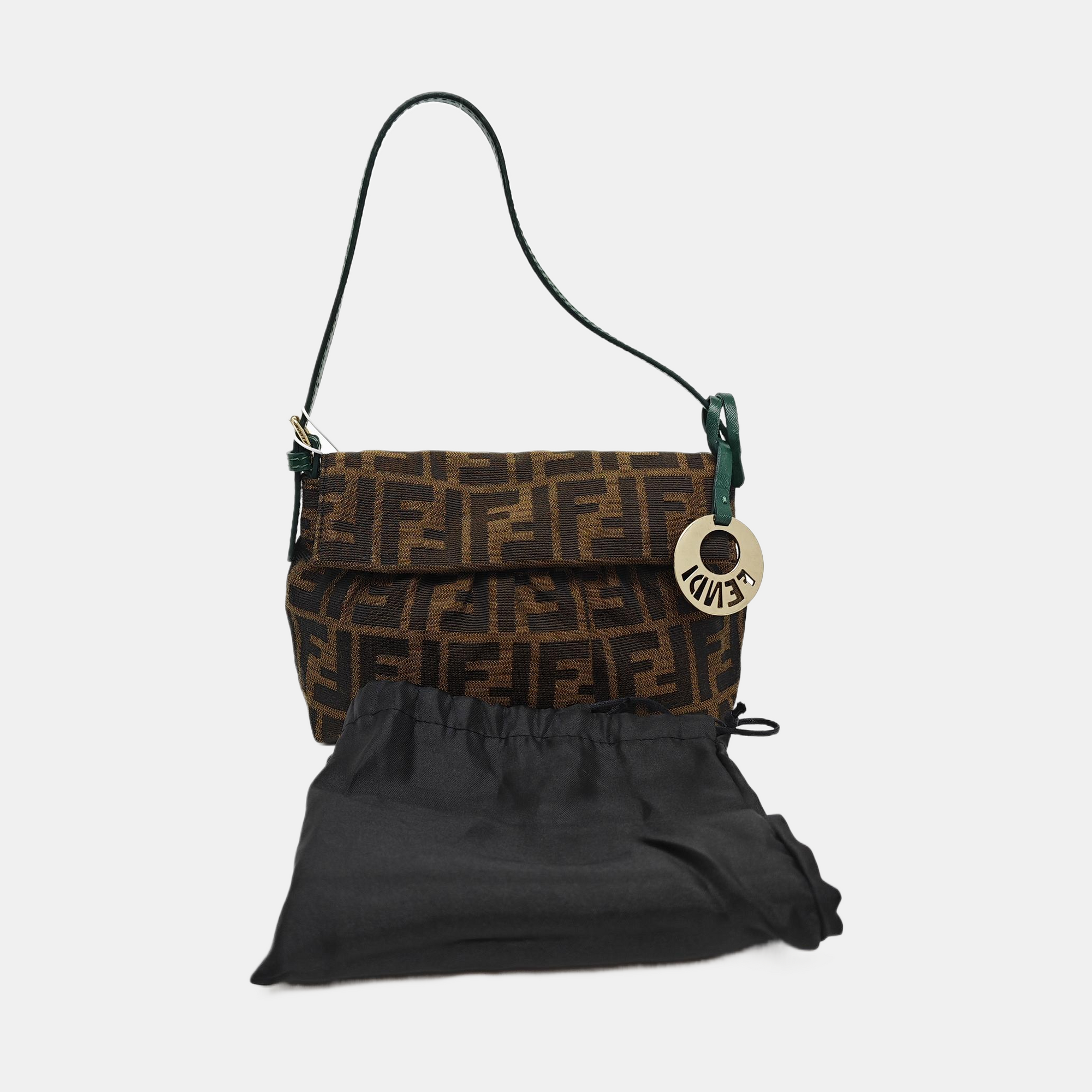 Fabric Top Handle Bag Brown