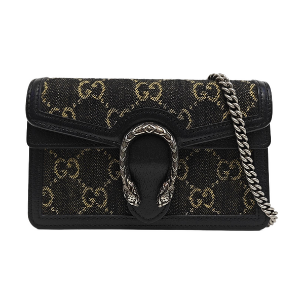 Authenticated pre-owned  Dionysus Super Mini Monogram Denim Black - Shoulder Bag at Looply