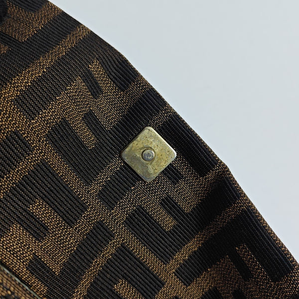 Fabric Top Handle Bag Brown