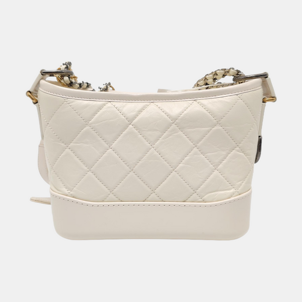 Authenticated pre-owned  Gabrielle Small Quilted Vintage Calf White - Shoulder Bag at Looply