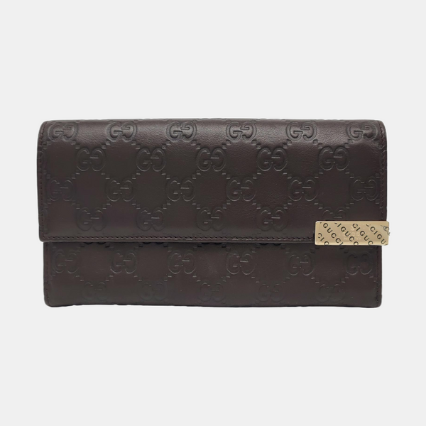 Authenticated pre-owned  Microguccissima Monogram Calfskin Brown Wallet - Wallet at Looply
