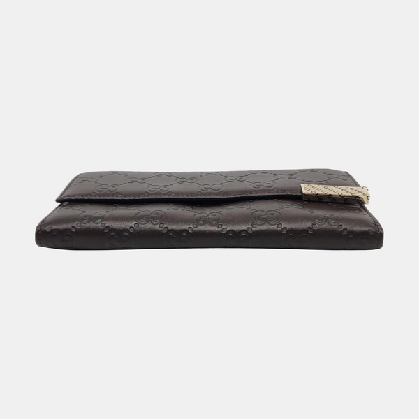 Authenticated pre-owned  Microguccissima Monogram Calfskin Brown Wallet - Wallet at Looply