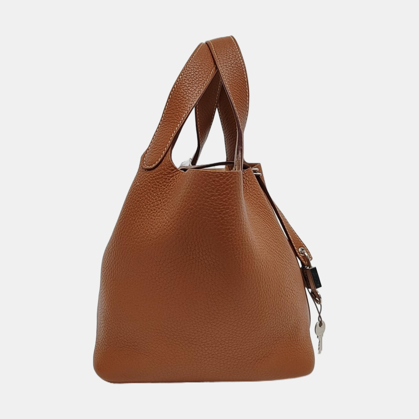 Authenticated pre-owned  Picotin Lock 18 Clemence Brown - Top Handle Bag at Looply
