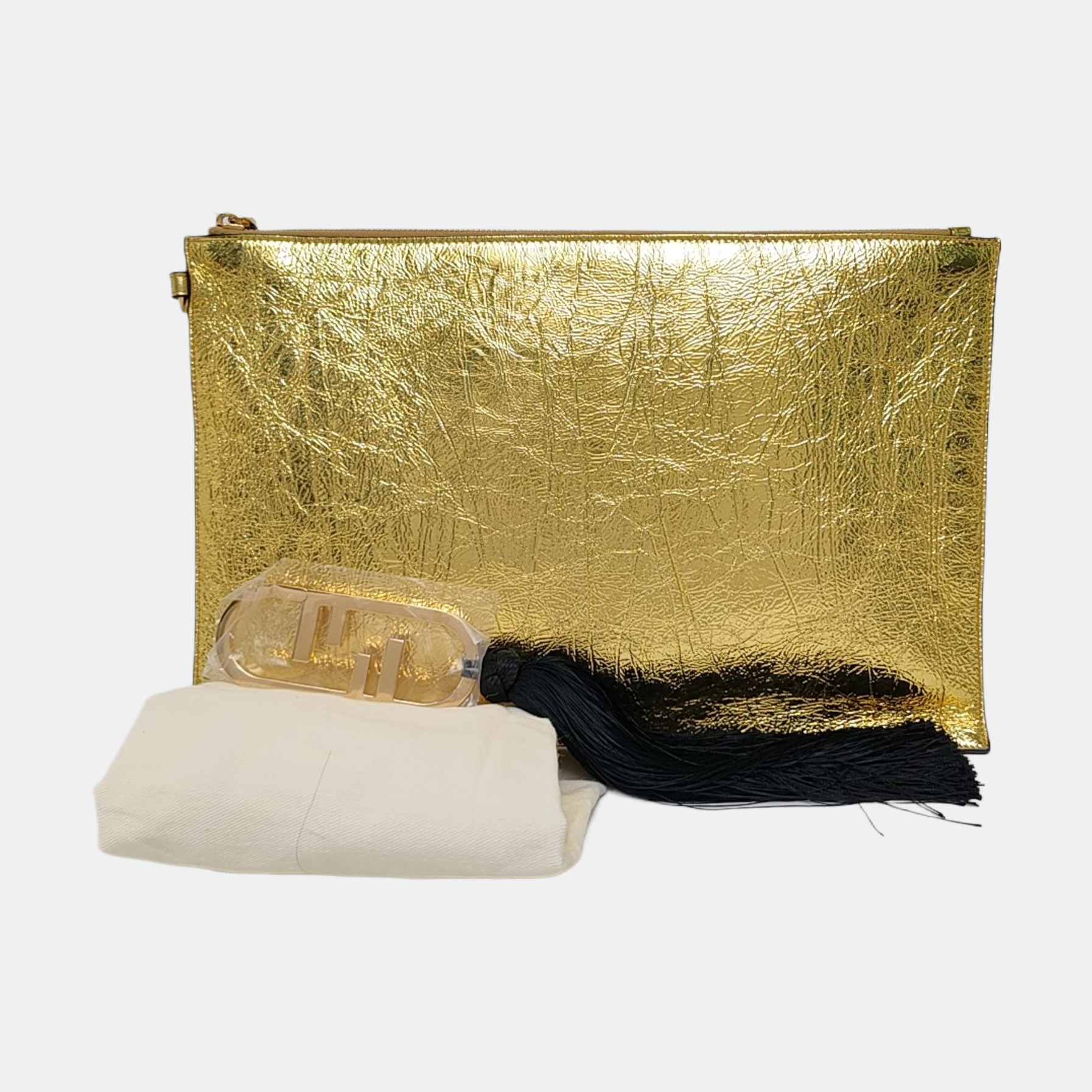 Calfskin Clutch Gold