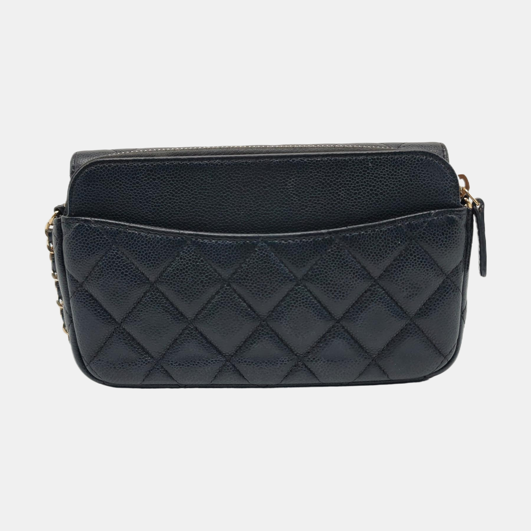 Authenticated pre-owned  Classic Flap Quilted Grained Calfskin Black - Shoulder Bag at Looply