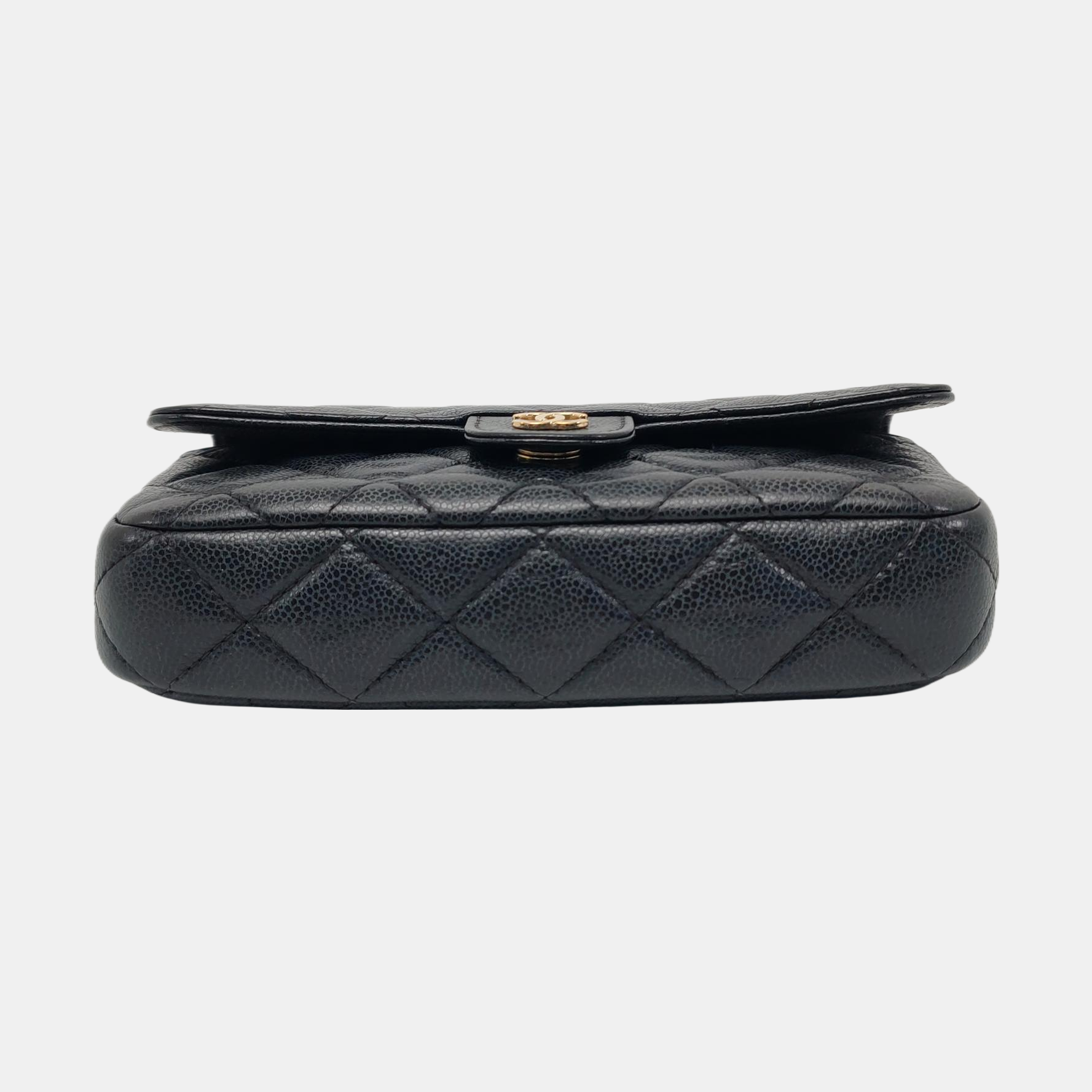 Authenticated pre-owned  Classic Flap Quilted Grained Calfskin Black - Shoulder Bag at Looply